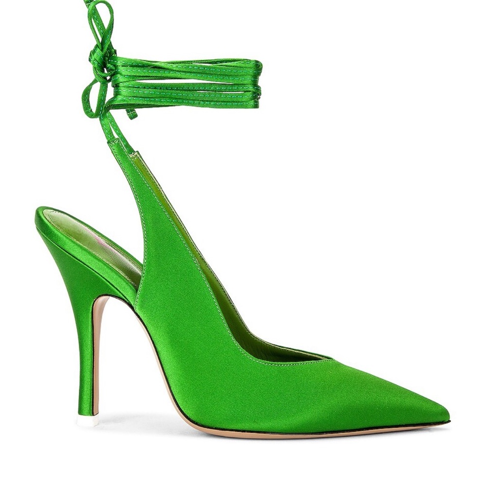 THE ATTICO LACE UP SLINGBACK GREEN PUMPS 37